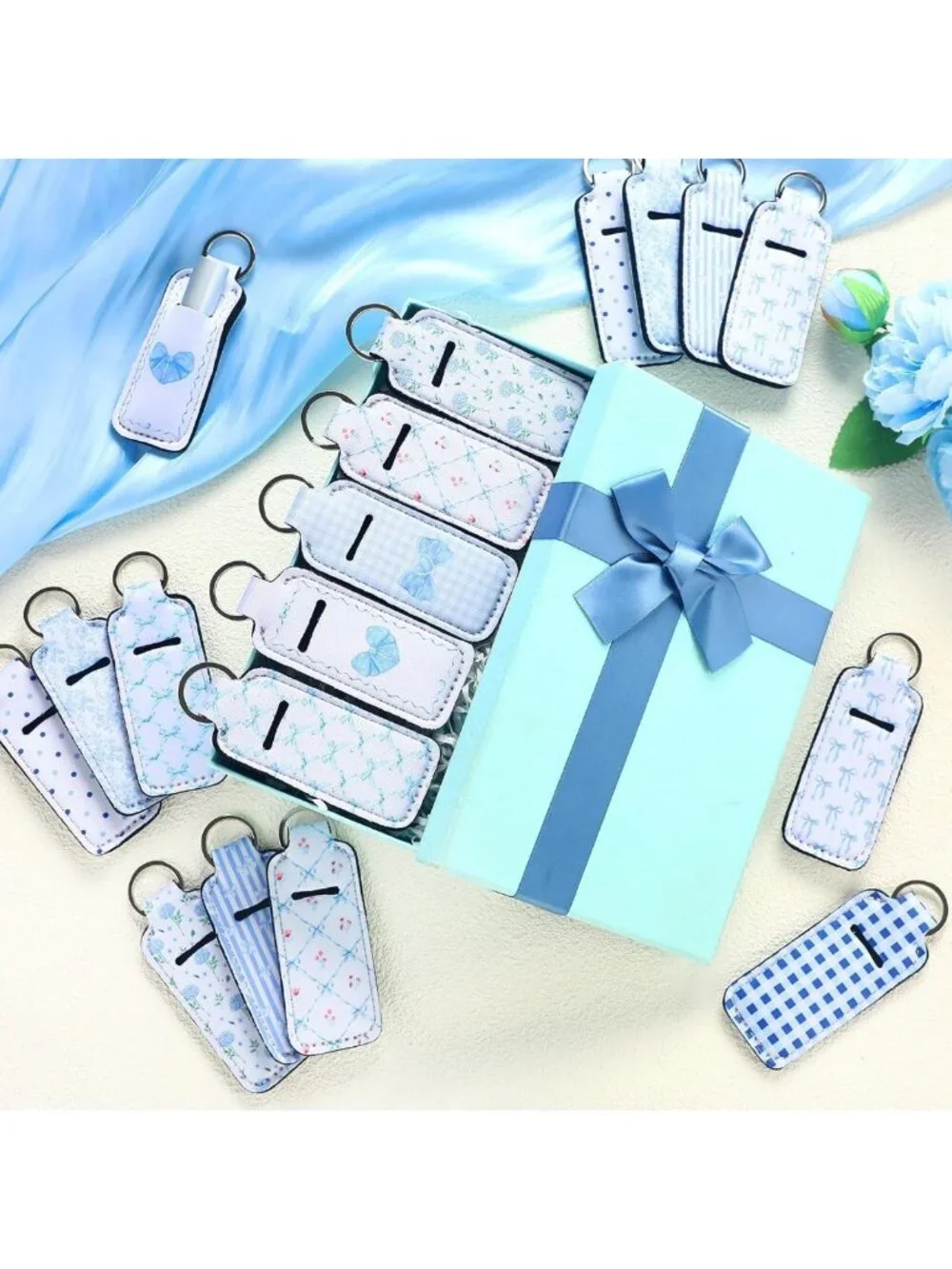 20 Pcs Coquette Bow Lipstick Keychain Holders - Cute Party Favors & Gifts